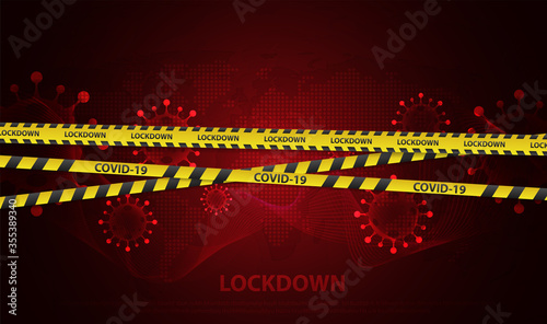Concept of national lockdown due to coronavirus. announce movement control order emergency state restrictions to combat the spread of the virus. vector design.