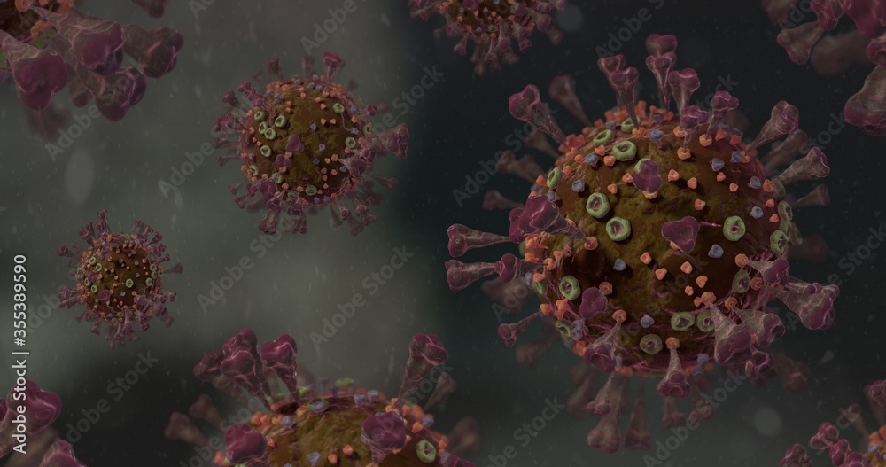 COrona VIrus COVID-19 under the microscope 3d illustration COrona VIrus COVID-19 under the microscope 3d illustration
