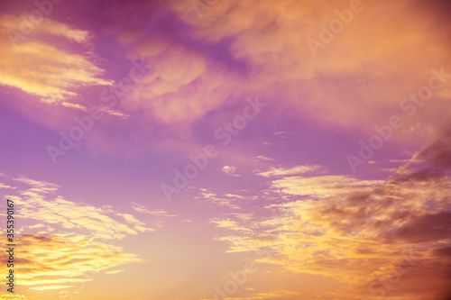 Colorful cloudy sky at sunset. Sky texture. Abstract nature background © vvvita