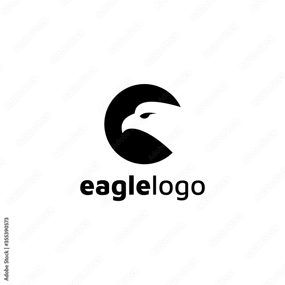Eagle logo design vector template negative space. creative wild bird falcon hawk logotype concept icon Eagle logo design vector template negative space. creative wild bird falcon hawk logotype concept icon