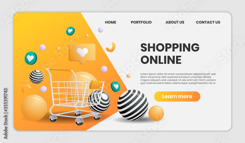 Online Shopping templates app page.For web banner, infographics, hero images. Hero image for website.