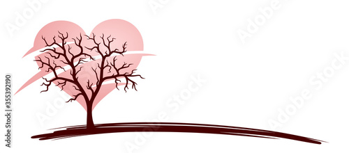 A tree symbol with a red heart.