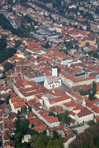 Zagreb Panorama with Church of St Mark in Zagreb, Croatia