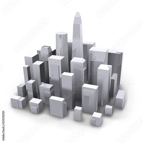 New design cityscape  Abstract modern futuristic city on white.