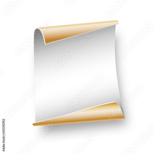 White sheet parchment of paper for writing, gift, advertising, Christmas, birthday