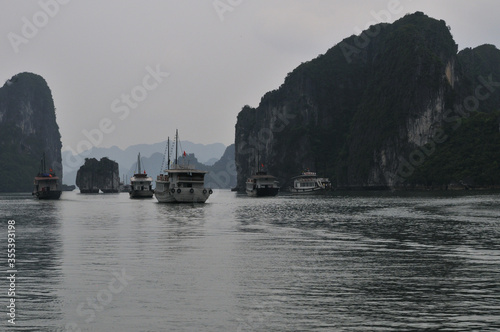 Boats Touring the Ha Long Bay Sight Seeing Trip