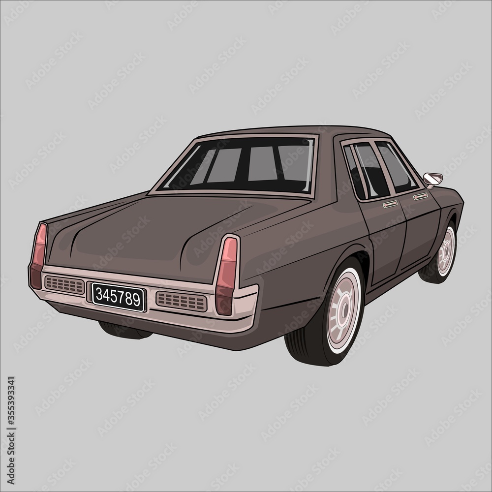 Cartoon vector illustration classic retro vintage car