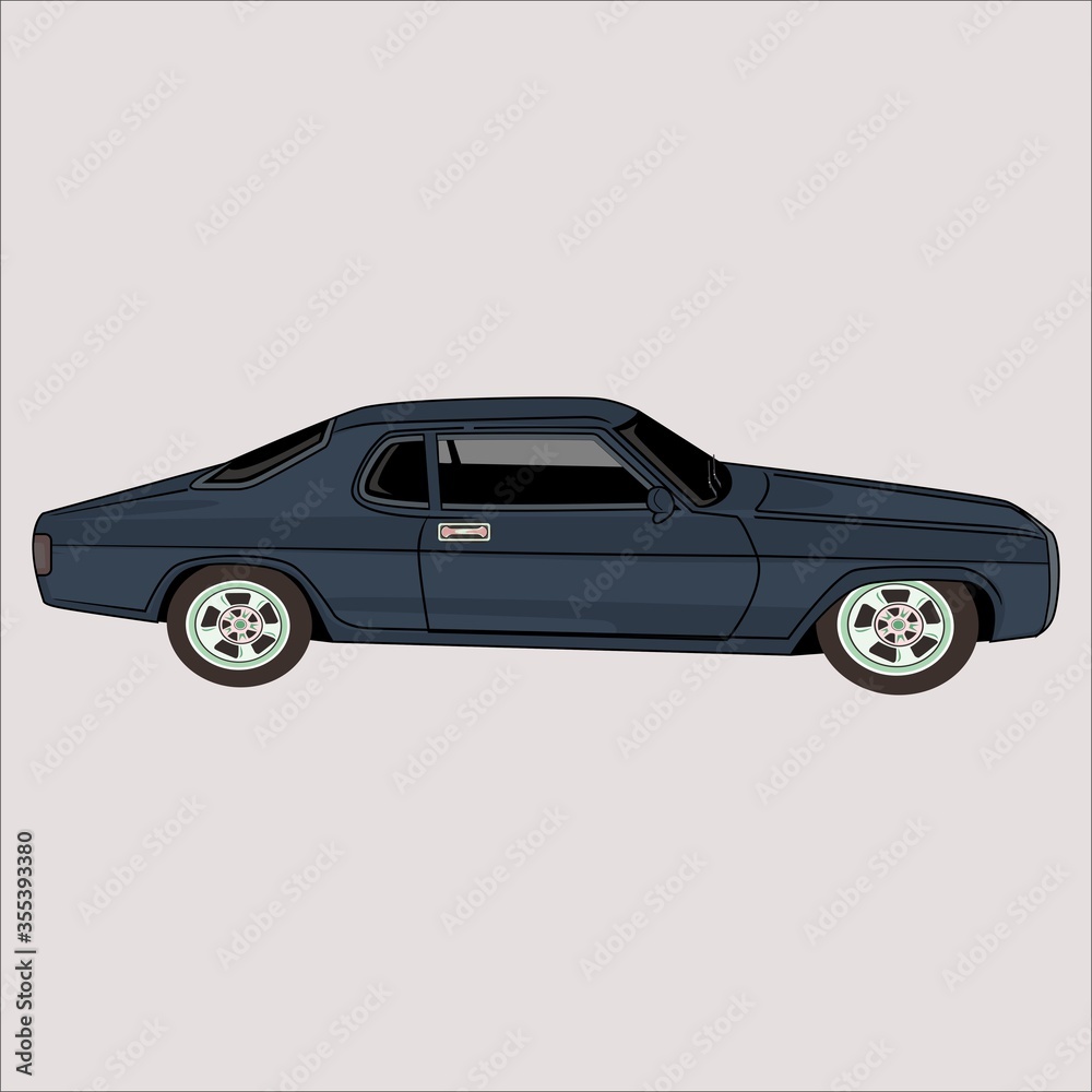 Cartoon vector illustration car classic retro vintage car Stock Vector