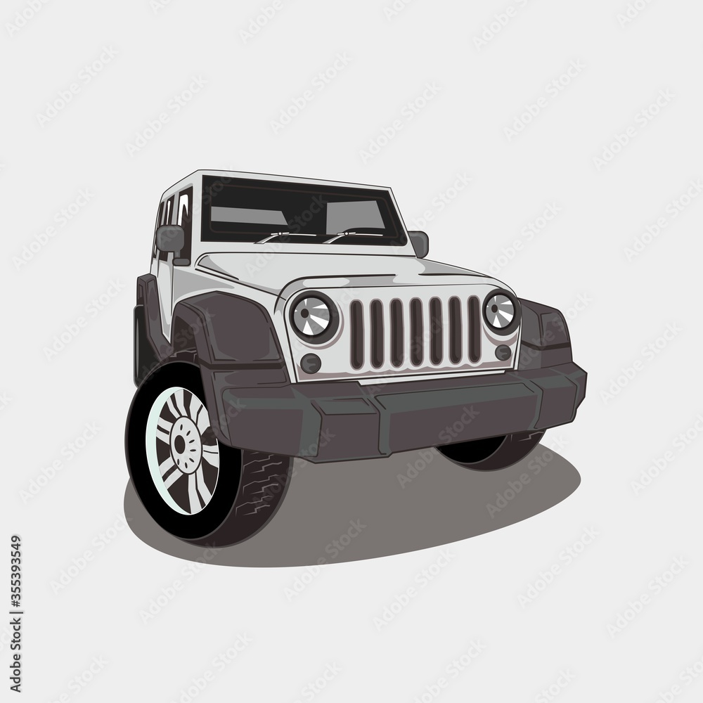 vector illustration off road car isolated easy to edit