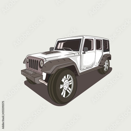 vector illustration off road 4x4 isolated easy to edit