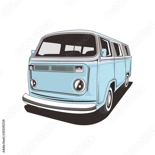 vector illustration van camper isolated easy to edit photo