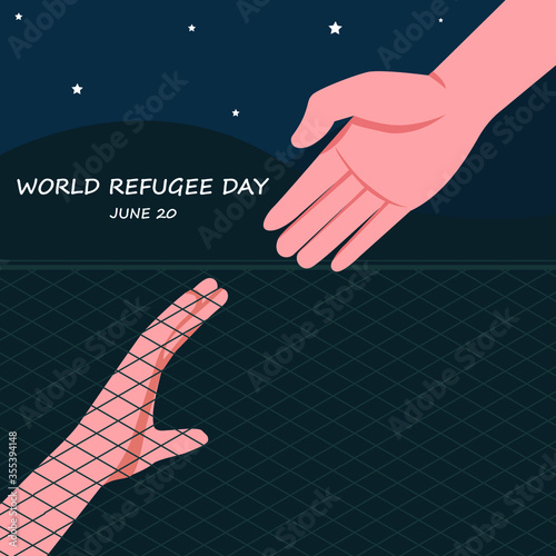 WORLD REFUGEE DAY,hand holding a hand