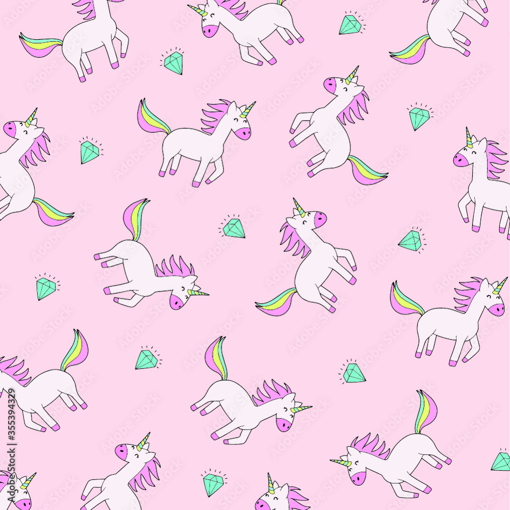 Cute unicorn pattern. Vector illustration Cute unicorn pattern. Vector illustration