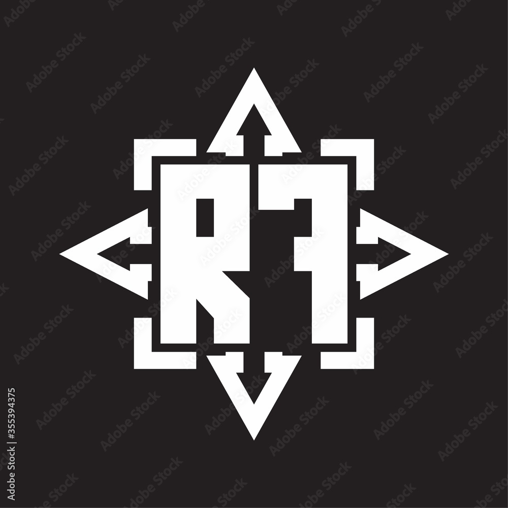RF Logo monogram with rounded arrows shape design template RF Logo monogram with rounded arrows shape design template