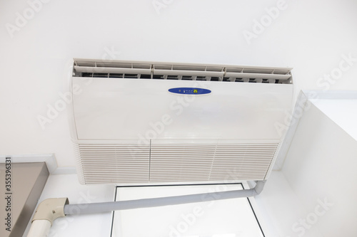 air conditioner on a white wall