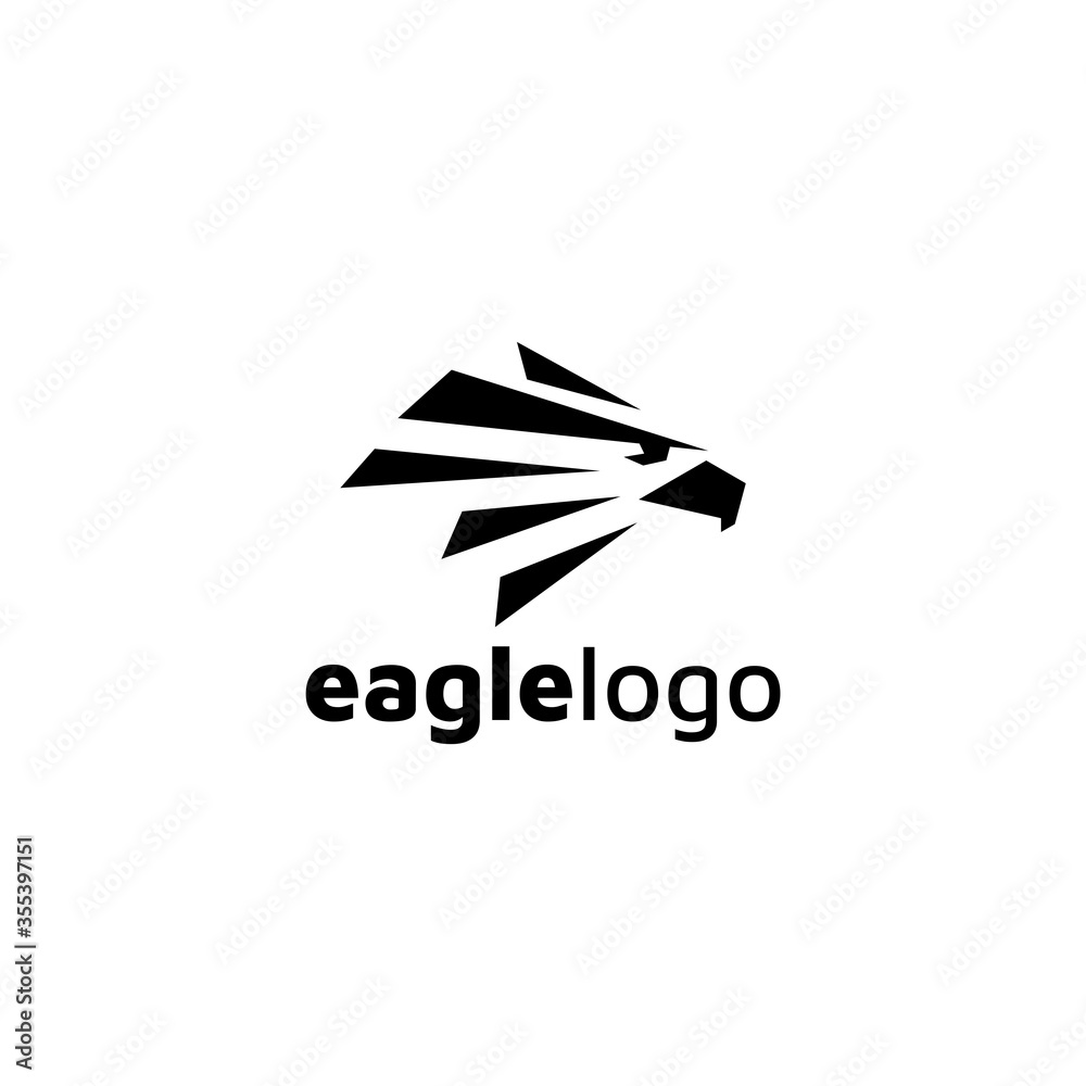 Eagle logo design vector template negative space. creative wild bird falcon hawk logotype concept icon Eagle logo design vector template negative space. creative wild bird falcon hawk logotype concept icon