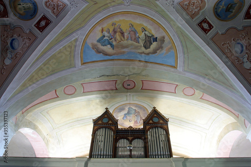 Organ in Franciscan Church Annunciation of the Virgin Mary in Klanjec, Croatia