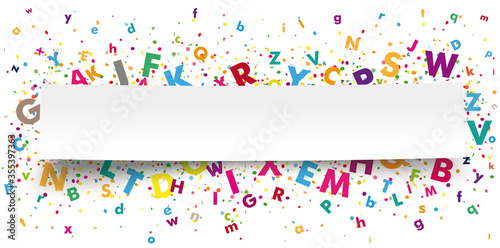Paper Banner Confetti Explosion Many Letters