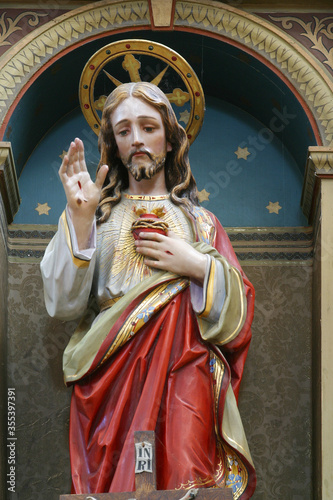 Altar of the Sacred Heart of Jesus at St. Anne Church in Rozga, Croatia photo