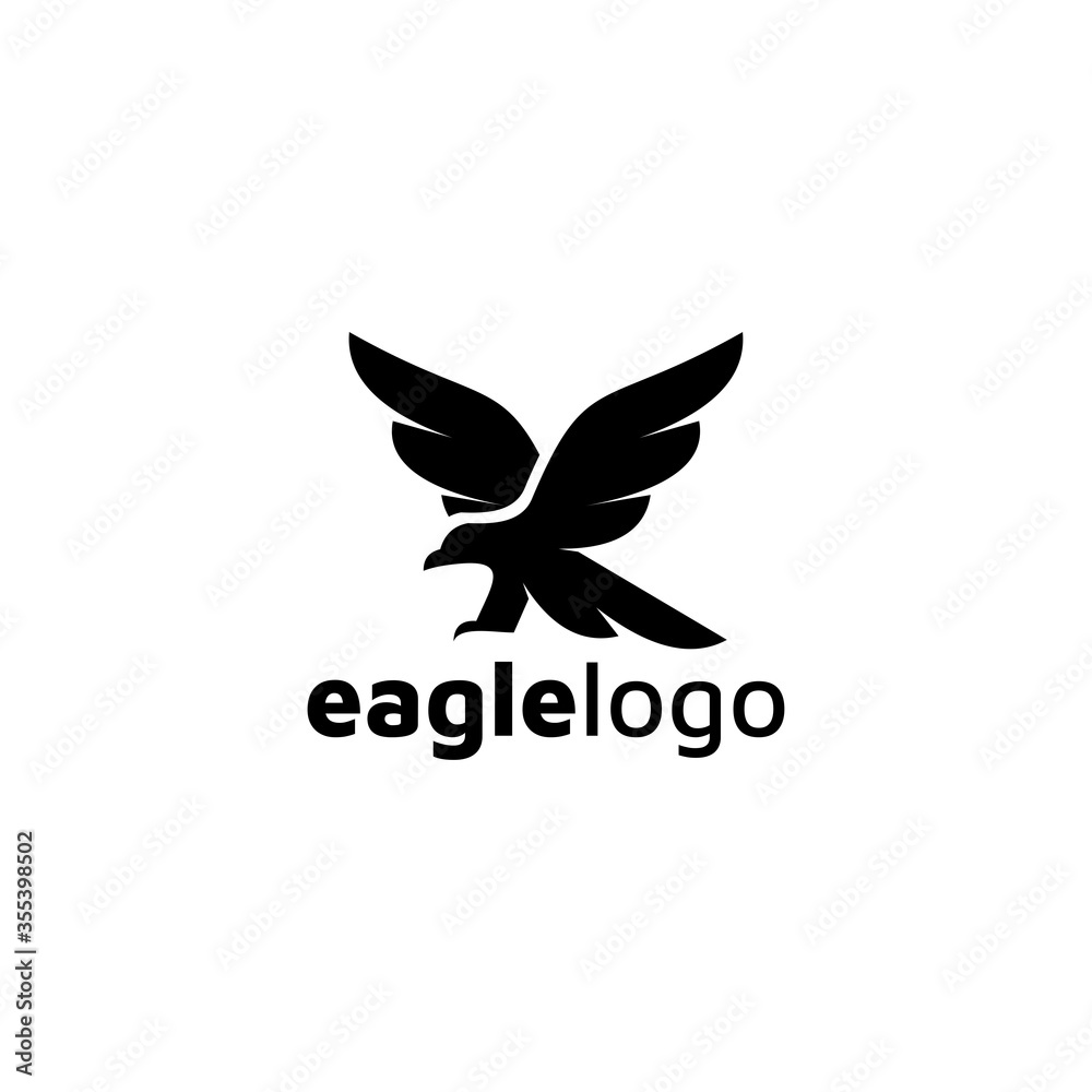Eagle logo design vector template negative space. creative wild bird falcon hawk logotype concept icon Eagle logo design vector template negative space. creative wild bird falcon hawk logotype concept icon