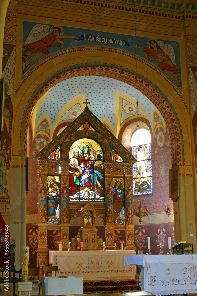 Main altar to the Church of the Holy Three Kings in Kraljev Vrh, Croatia