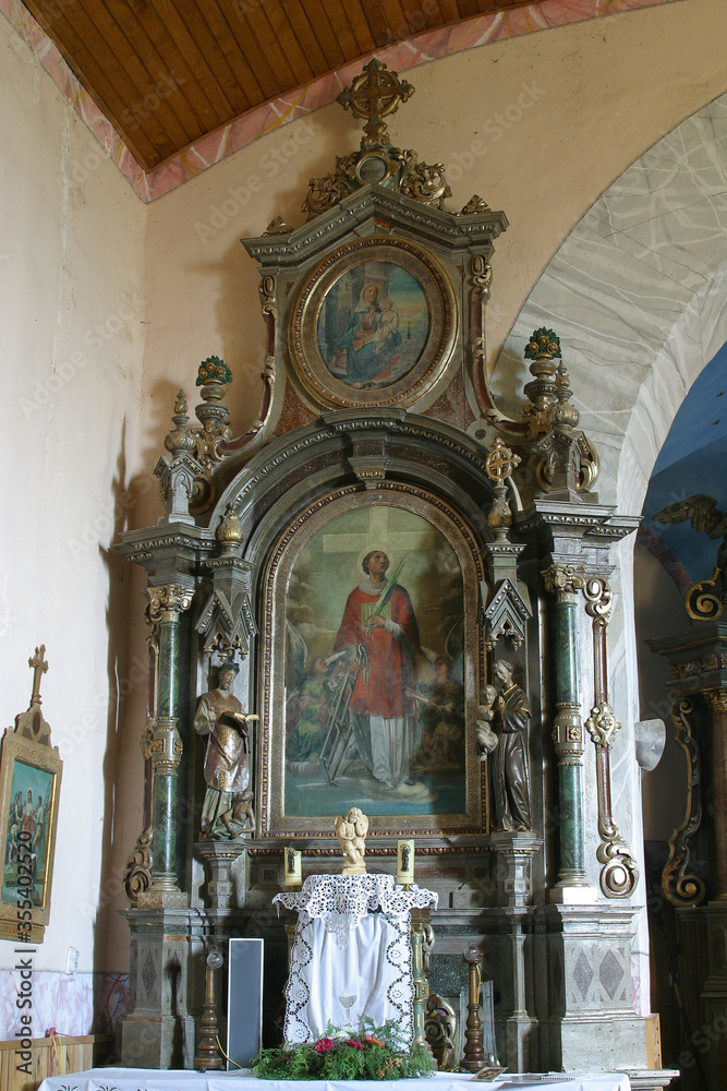 St. Lawrence altar at St. Nicholas Church in Gornji Miklous, Croatia