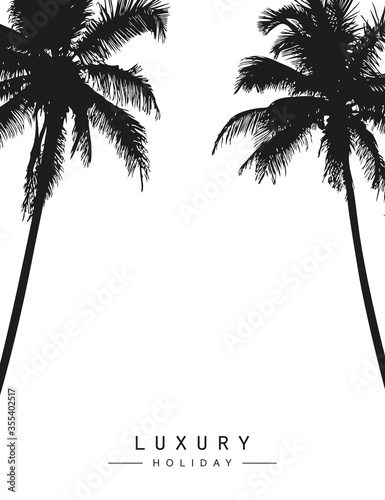 luxury holiday palm tree silhouette background vector illustration EPS10