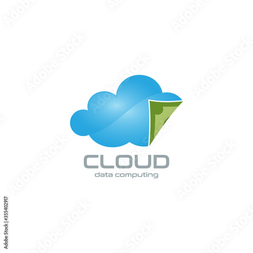 Cloud computing technology vector logo design