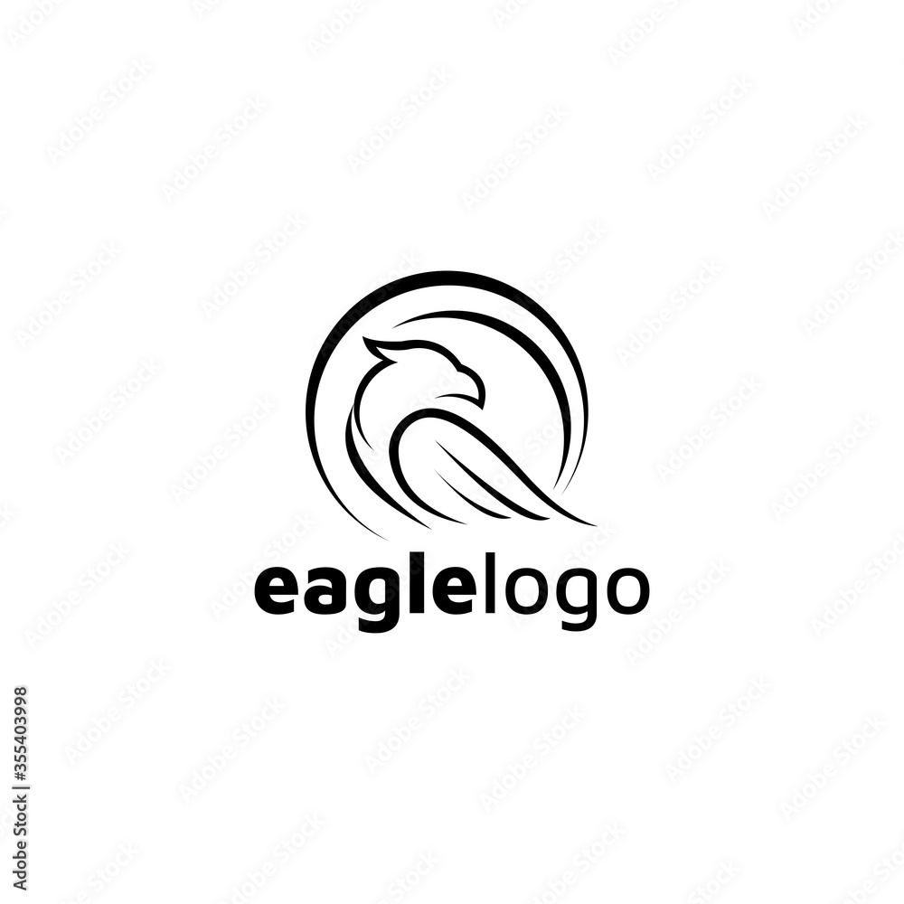 Eagle logo design vector template negative space. creative wild bird falcon hawk logotype concept icon Eagle logo design vector template negative space. creative wild bird falcon hawk logotype concept icon