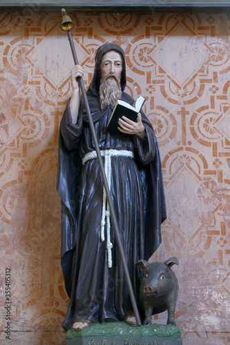 Altar of St. Anthony the Hermit at the Church of the Visitation of the Virgin Mary in Stari Farkasic, Croatia photo