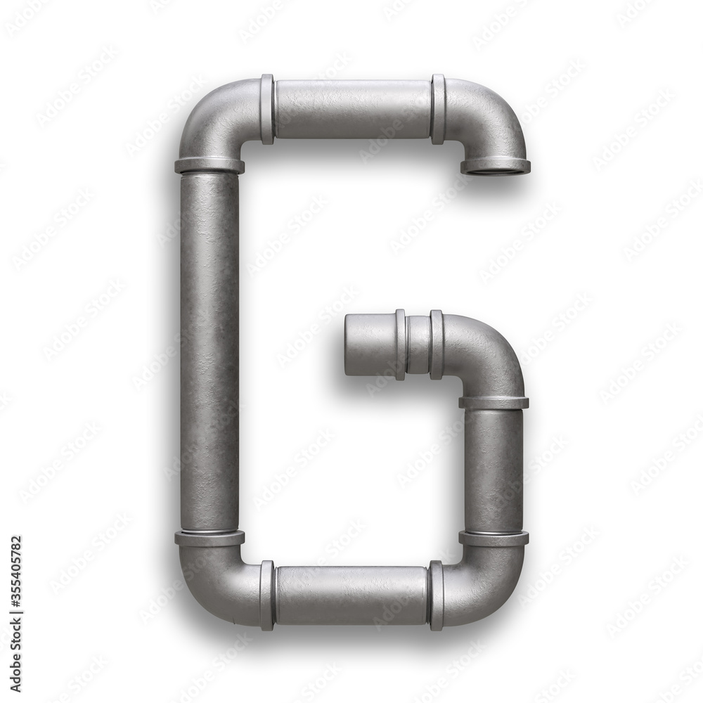 Alphabet made of Metal pipe, letter G with clipping path Alphabet made of Metal pipe, letter G with clipping path