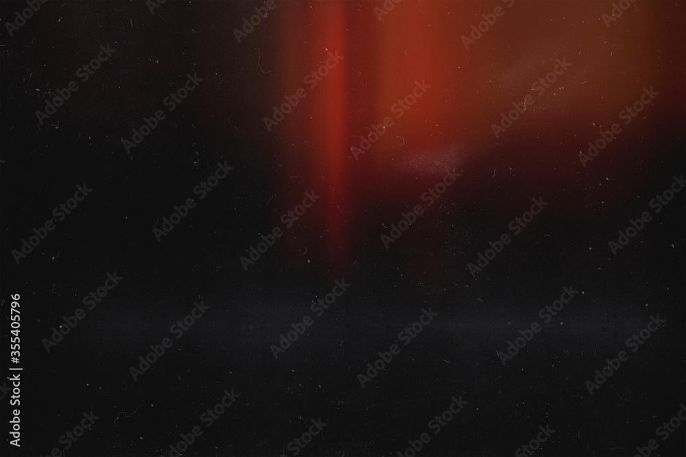 Red blured effect on black background. Abstract wallpaper. Retro film photography effect. Analog foto. Frame. redaction. 90s