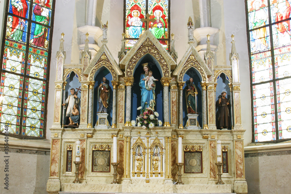 Main altar in Holy Trinity Parish Church in Donja Stubica, Croatia