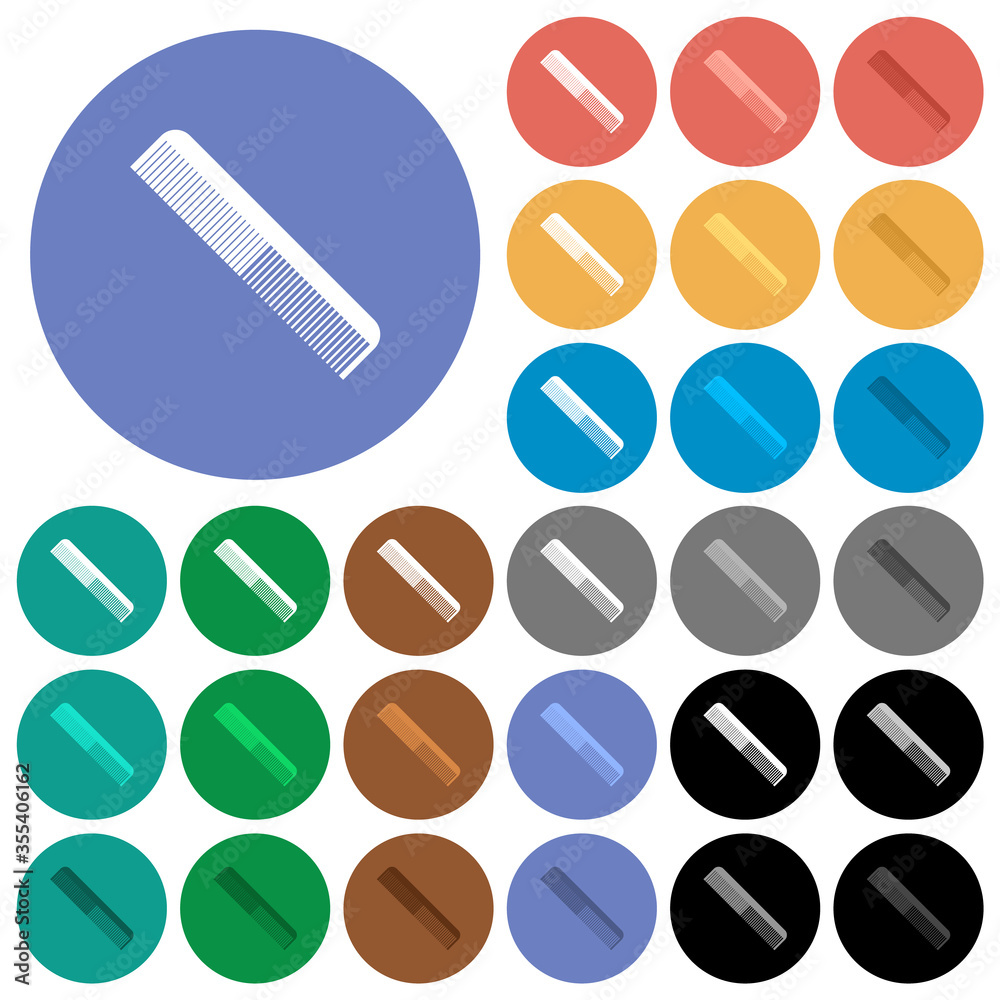 Simple comb round flat multi colored icons Simple comb round flat multi colored icons