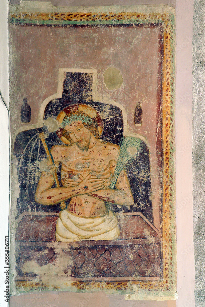 Passion of Jesus, a fresco at Holy Trinity Parish Church in Donja Stubica, Croatia