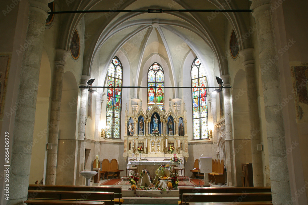 Main altar in Holy Trinity Parish Church in Donja Stubica, Croatia