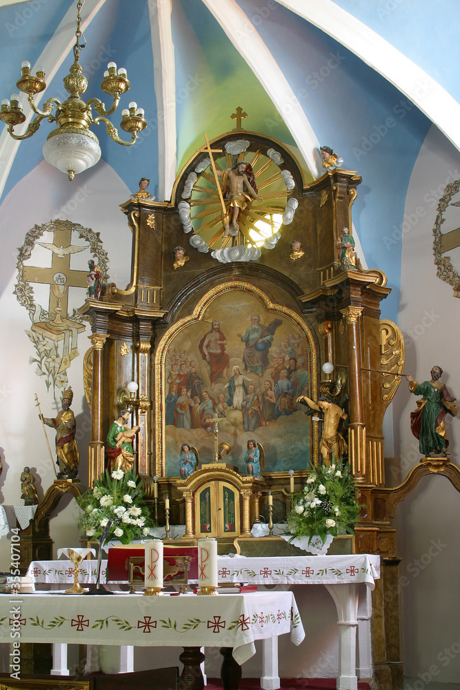Main altar in All Saints Parish Church in Bedenica, Croatia