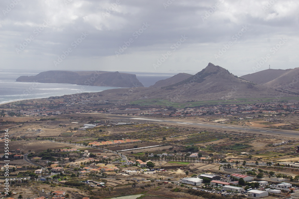View on Villa Baleira from Pico do Castelo, Porto Santo. October 2019