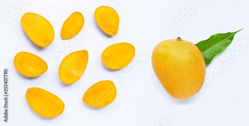 Fototapeta Naklejka Na Ścianę i Meble -  Tropical fruit, Mango  on white background.