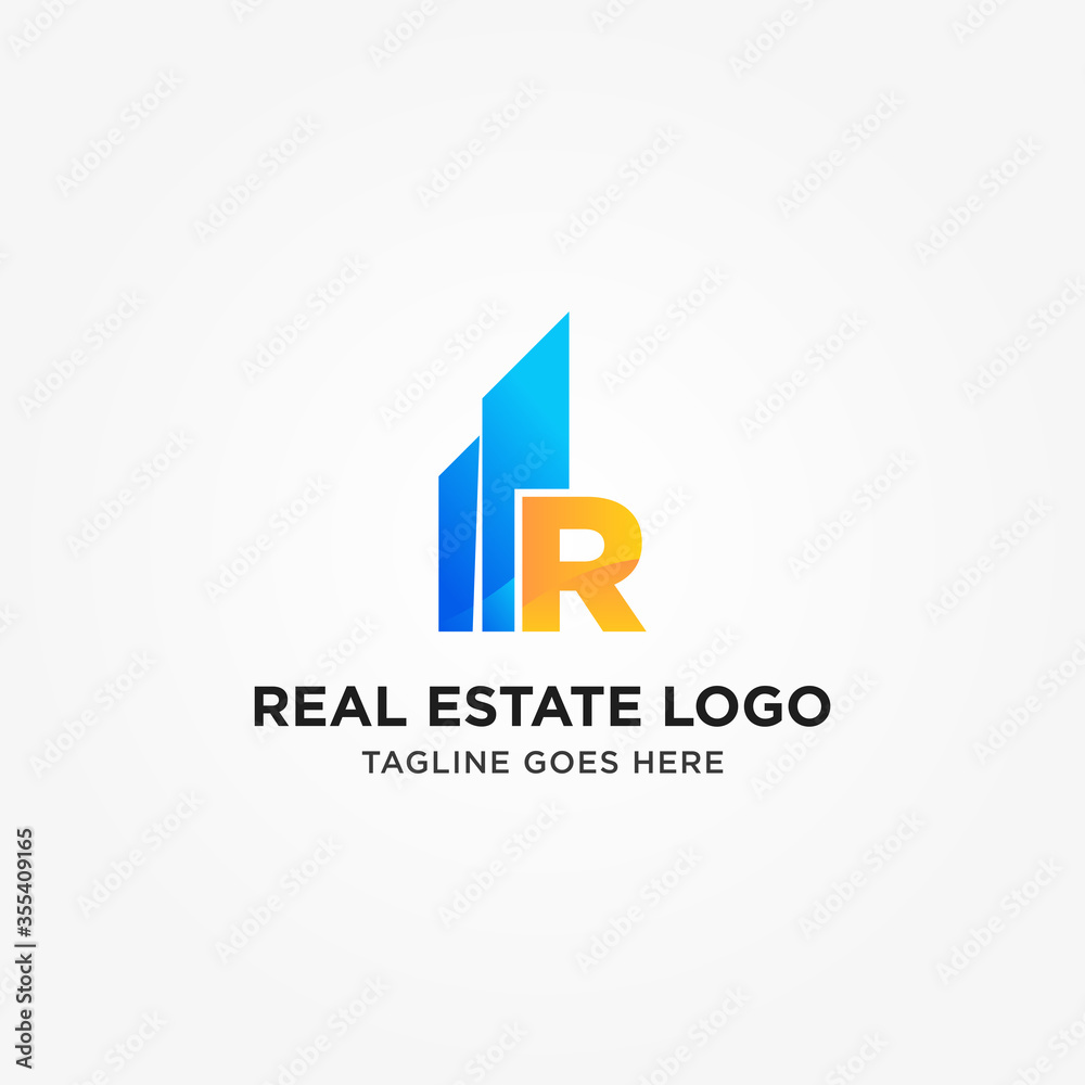 Simple and Modern R Letter Real Estate Logo Template for Your Business Simple and Modern R Letter Real Estate Logo Template for Your Business