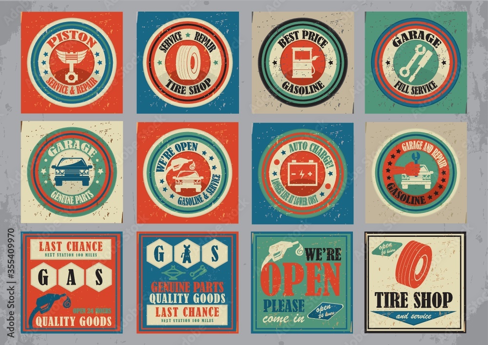 collection of car service icons