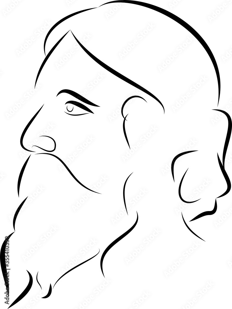 Rabindranath Tagore Drawing by Dhiman Roy - Pixels-saigonsouth.com.vn
