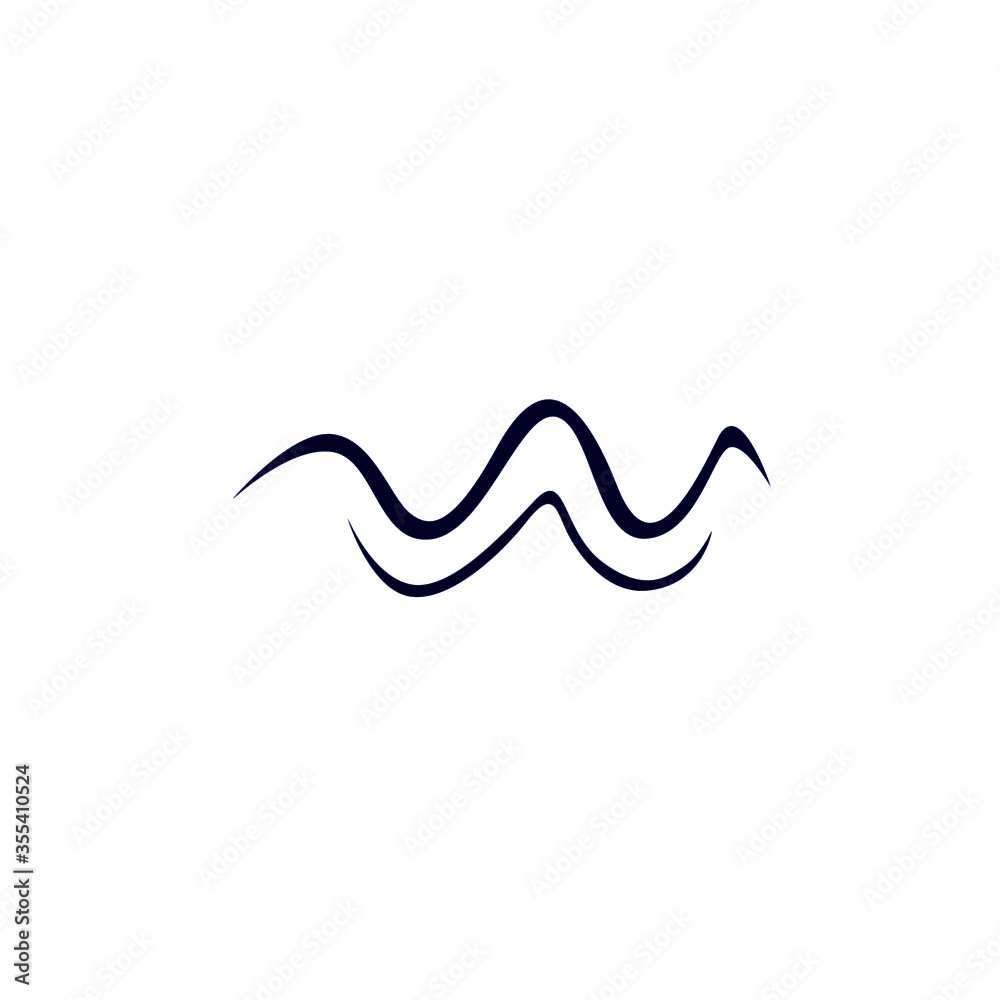 Blue design waves, on white