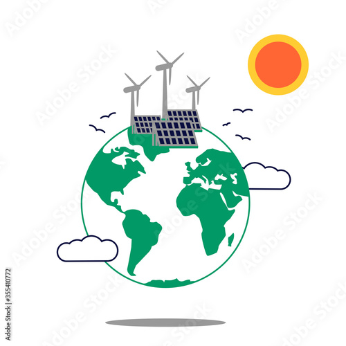 Un mundo verde es posible. Concepto de energía limpia, ecología y desarrollo sostenible.
