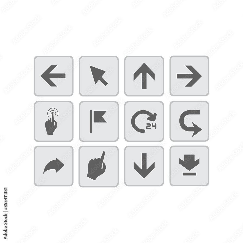 arrows and pointers flat vector icons set arrows and pointers flat vector icons set
