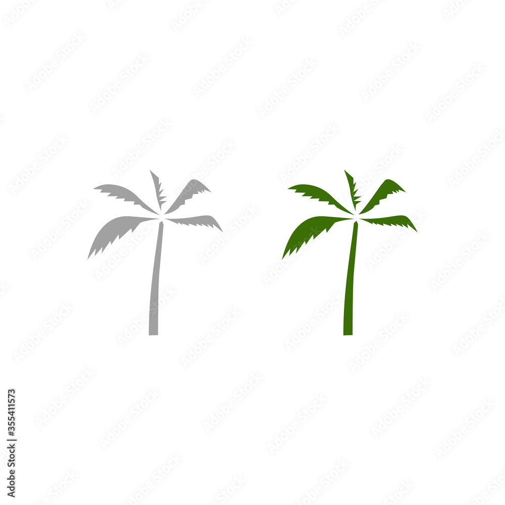 Design palms contour, silhouette on white