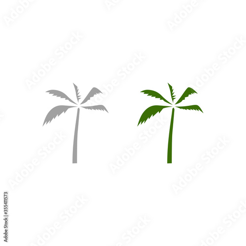 Design palms contour  silhouette on white