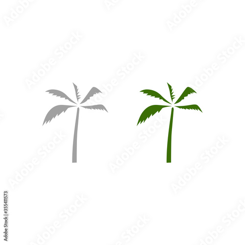 Wallpaper Mural Design palms contour, silhouette on white Torontodigital.ca