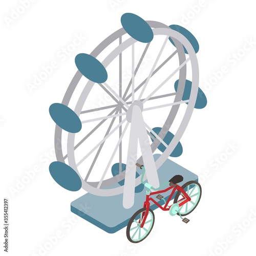 Amusement park icon. Isometric illustration of amusement park vector icon for web