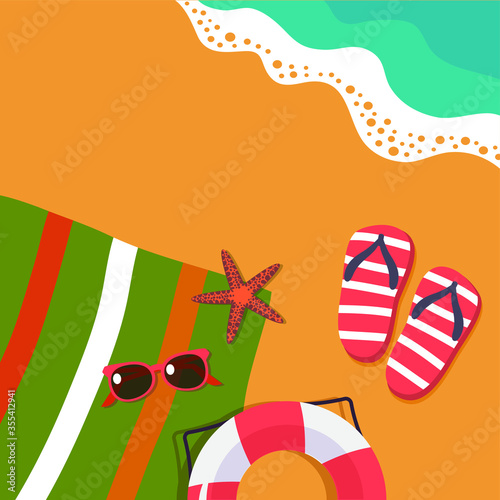 beach holidays top view vector background